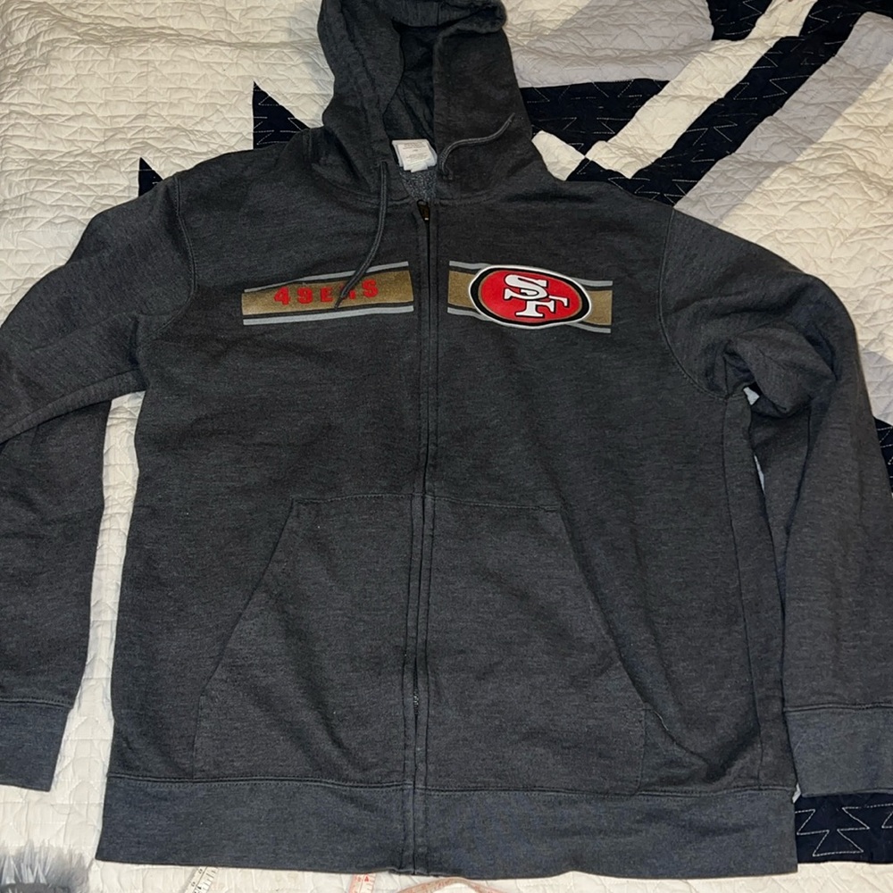 Majestic San Francisco 49ers football zip up hoodie large